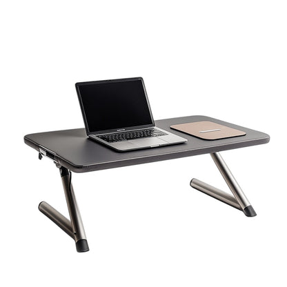Tulpzg Adjustable Laptop Bed Stand - Tilting Top with Cooling Fan - Ergonomic Height Foldable Table for Bed & Sofa - Portable Workstation - Space Grey